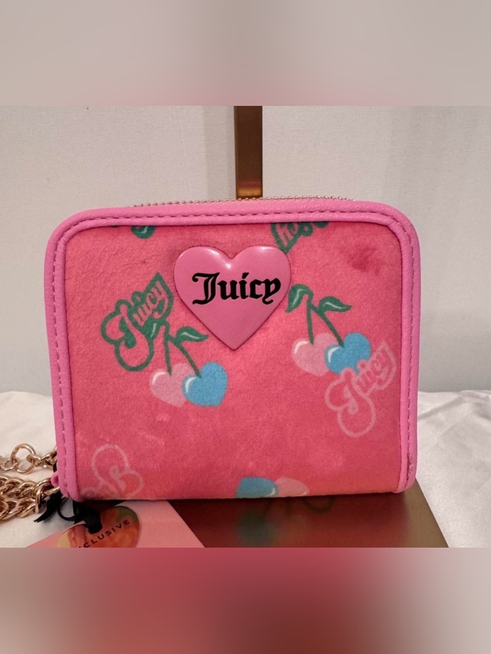 Juicy Couture Cherry wristlet wallet NWT